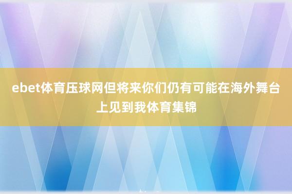 ebet体育压球网但将来你们仍有可能在海外舞台上见到我体育集锦