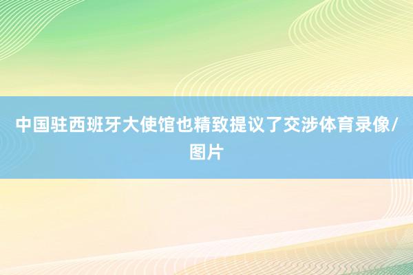 中国驻西班牙大使馆也精致提议了交涉体育录像/图片